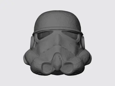 Carved Trooper Helmet 3D print model 3D model