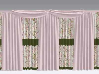 Curtain Low-poly 3D model