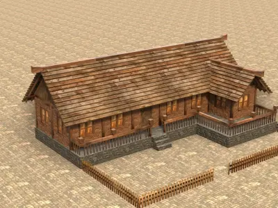 Medieval house sixteen 5 Low-poly 3D model