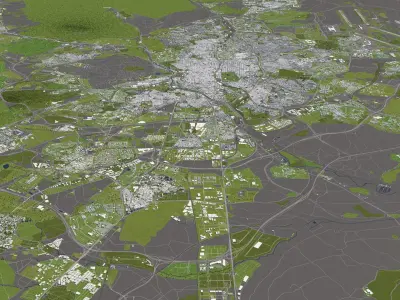 Madrid 50x50km 3D City Map 3D model