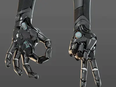 Robotic hand anatomy 3D model
