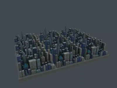City low poly Low-poly 3D model