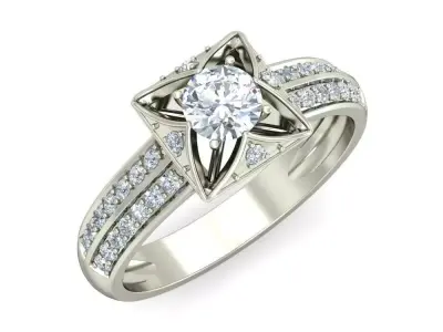 Women Ring  Render 3dm STL OBJ FBX Details 3D print model 79