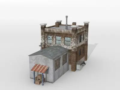 OLD FACTORY BUILDING Low-poly 3D model by hespasoft