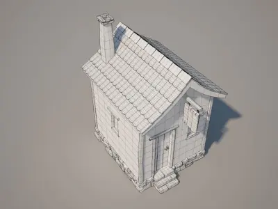 Cartoon Medieval House 01 3D model