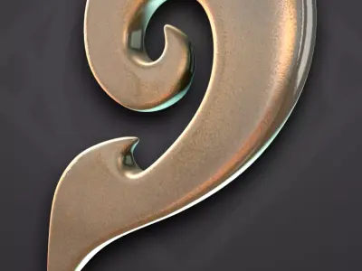 Viking Pendant Ear shape 3D print model