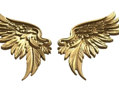 Wings Printable carved decor 14 3D print model