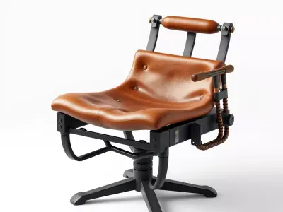Vintage Industrial Swivel Desk Chair Low-poly 3D model