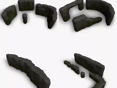 Cave Walls Combo - Moss 1 Low-poly 3D model