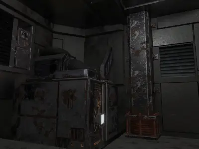 Sci-fi elevator environment asset pack Low-poly 3D model