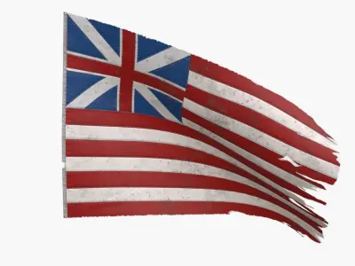 British East India Company Flag 1707-1801 Low-poly 3D model