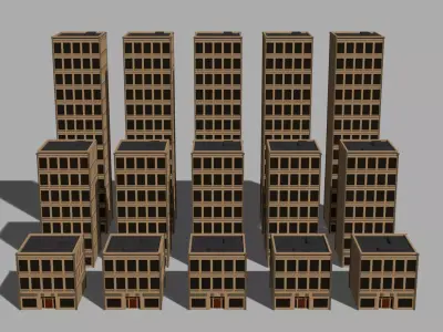 Buildings Pack  LowPoly Free 3D model Free low-poly 3D model