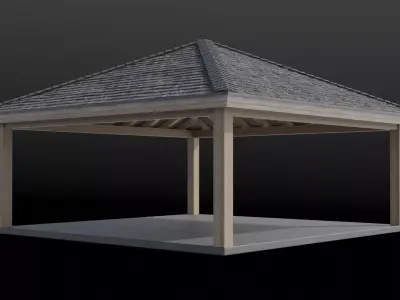 Pavilion Gazebo Pergola Structure Low-poly 3D model