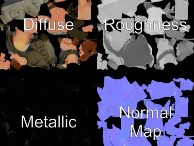 Casual Backpacker Guy Rigged and Animated D Character Model Low-poly 3D model