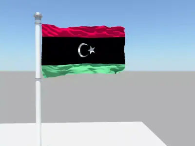 Libya flag 3D model