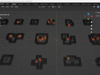 15 Levels Pack Low-poly 3D model