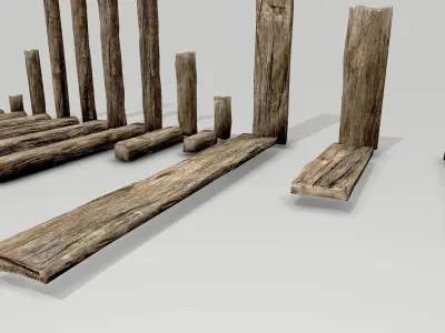 Wood Planks Low-poly 3D model