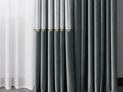 Hadi curtains 72 Blue 3D model