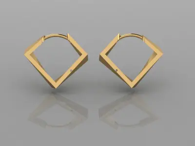 polygonallearringsjewellry geometric hoop earrings 3D print model