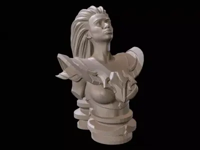 Fantasy Warrior Bust  High Poly for 3D Print 3D print model