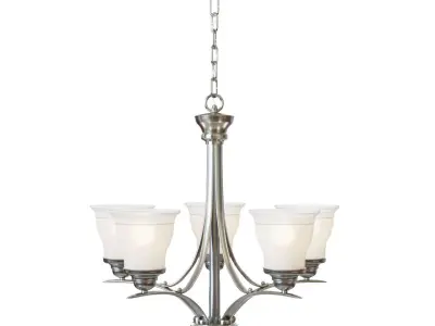 Trinity 5 Light Brush Nickel Chandelier 3D model