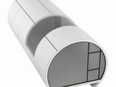 Tubular Outdoor Cabin 3D model