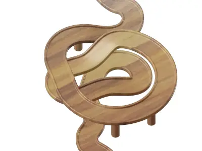 Wooden Architectural Complex Bridge 3D model