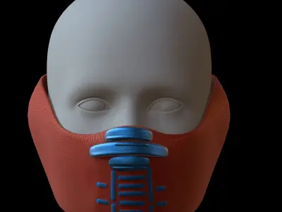 Gas mask helmet 3d model scifi Low-poly  Low-poly 3D model