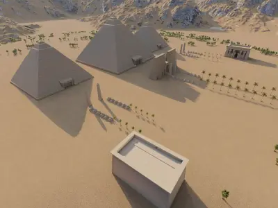 ancient egyptian pharaohs buildings-Ancient Egyptian Temple 3D model