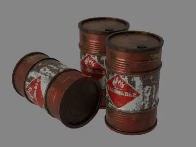 Low poly game ready 3D Barrel can Low-poly 3D model