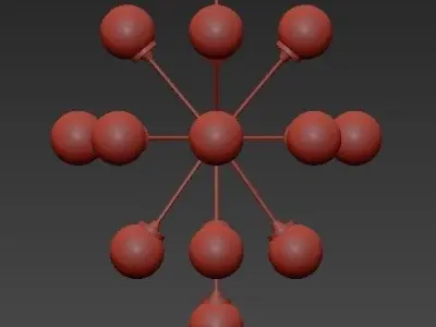 Large Italian Brass Sputnik Chandelier 3D model purchase
