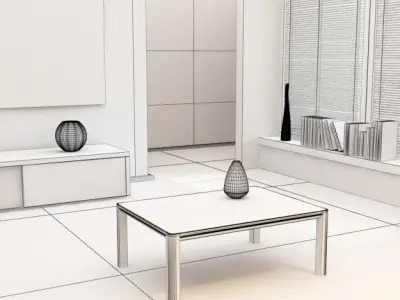 Living room scene vray 3D model