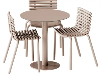 Mesa Mona Table and Tuba Dining Chair by Diabla 3D model