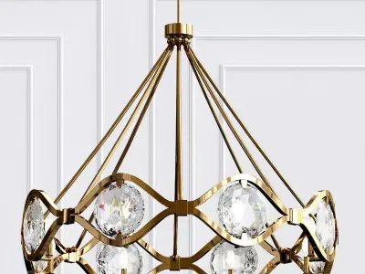 QUINCY pendant light with circles hanging from it 3D model