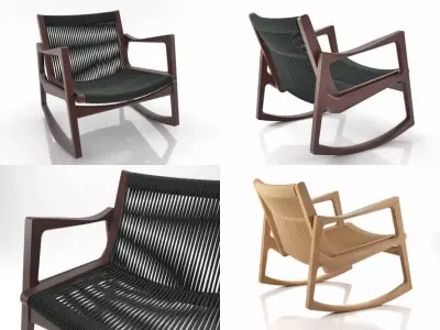 Euvira four different rocking chairs 3D model