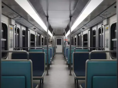 Modular parisian metro interior and exterior 3D model