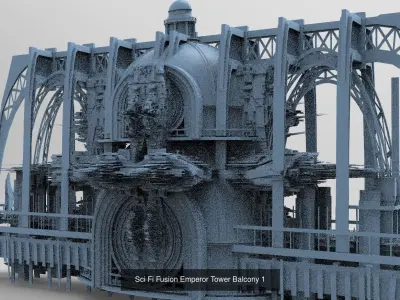Cyberpunk Relay distruptor City Elite Tower collection 3D Model Pack