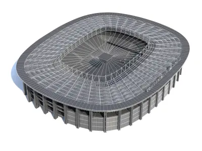 Frankfurt Arena Waldstadion Euro 2024 Low-poly 3D model