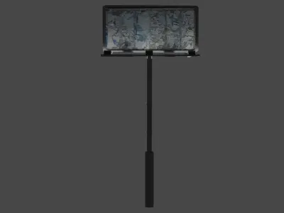 advertisement stand with poster Free 3D model