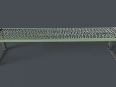Metal Modern Bench 14 PBR Game Ready Low-poly 3D model