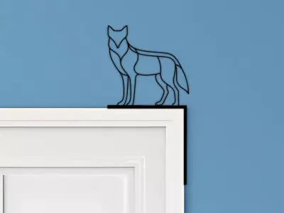 Wolf Door Corner Decor 3D print model 7