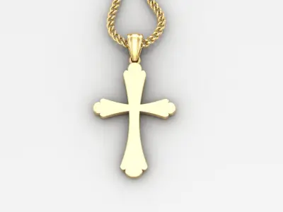Light Gold 18K Cross Pendant 1CP047 3D print model purchase