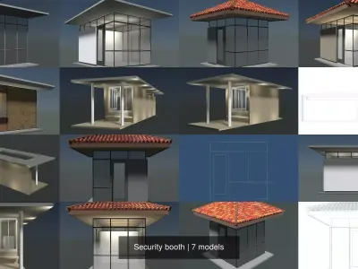 Security booth 3D Model Pack