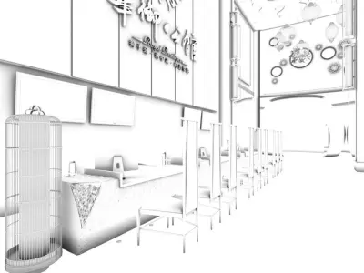 Business Restaurant - Coffee - Banquet  182 3D model