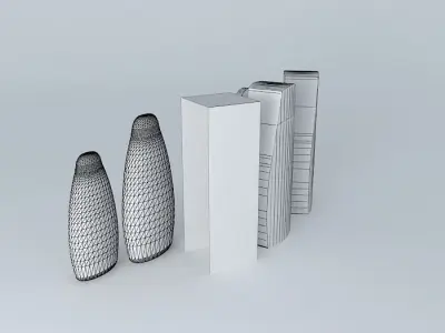 Set of Shampoos Glass Packaging Free 3D model