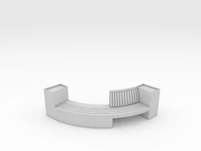 Bench Park 9 Low-poly 3D model