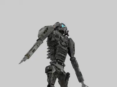 cyberpunk robot 2 3D model