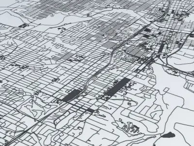 Des Moines Road Network and Streets 3D model