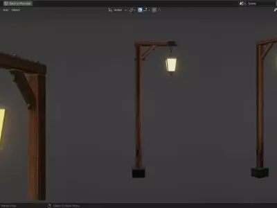 Basic Lamp Post - 1 Sided -  3D model