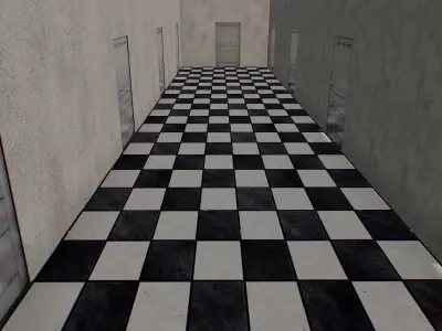 PSX Retro - Hallway Low-poly 3D model